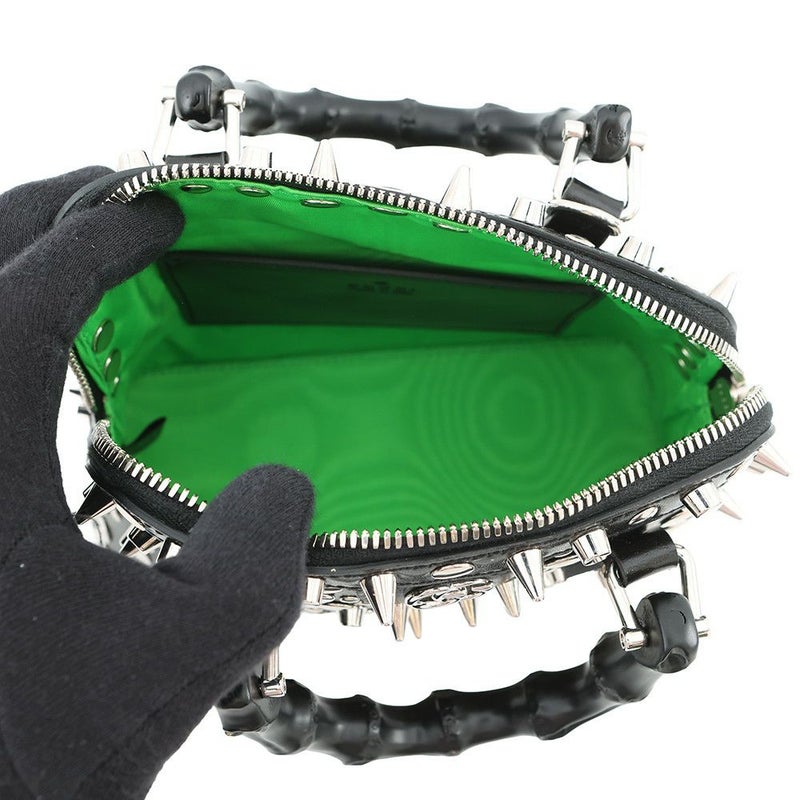 グッチ ハンドバッグ ダイアナ バンブー ズタッズ ミニ レザー/メタル 715775 GUCCI 2wayショルダーバッグ 黒