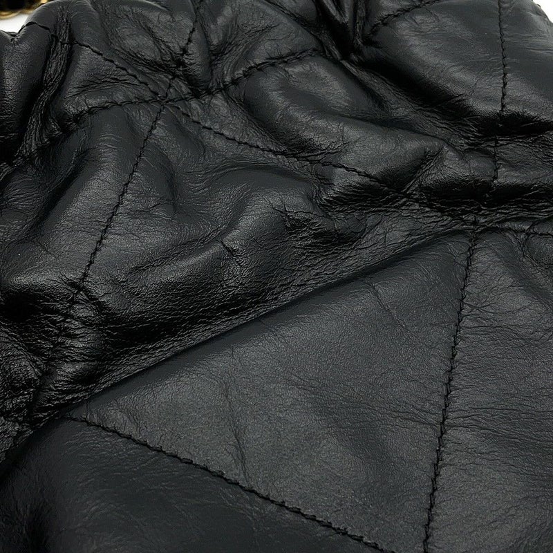 シャネル ハンドバッグ CHANEL 22 ミニ ココマーク シャイニーカーフレザー AS3980 CHANEL 2wayショルダー 黒