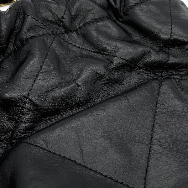 シャネル ハンドバッグ CHANEL 22 ミニ ココマーク シャイニーカーフレザー AS3980 CHANEL 2wayショルダー 黒