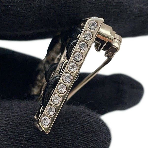 シャネル ブローチ NO.5 ココマーク ラインストーン レザー B23 P ABA170 CHANEL アクセサリー 黒