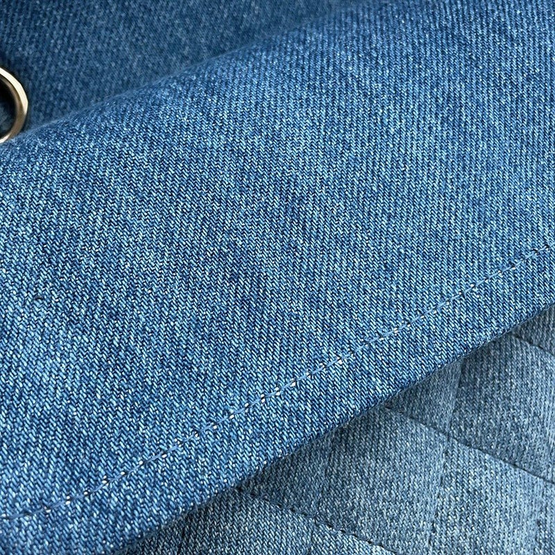シャネル チェーンショルダーバッグ マトラッセ25 ココマーク ダブルチェーン デニム A01112 CHANEL