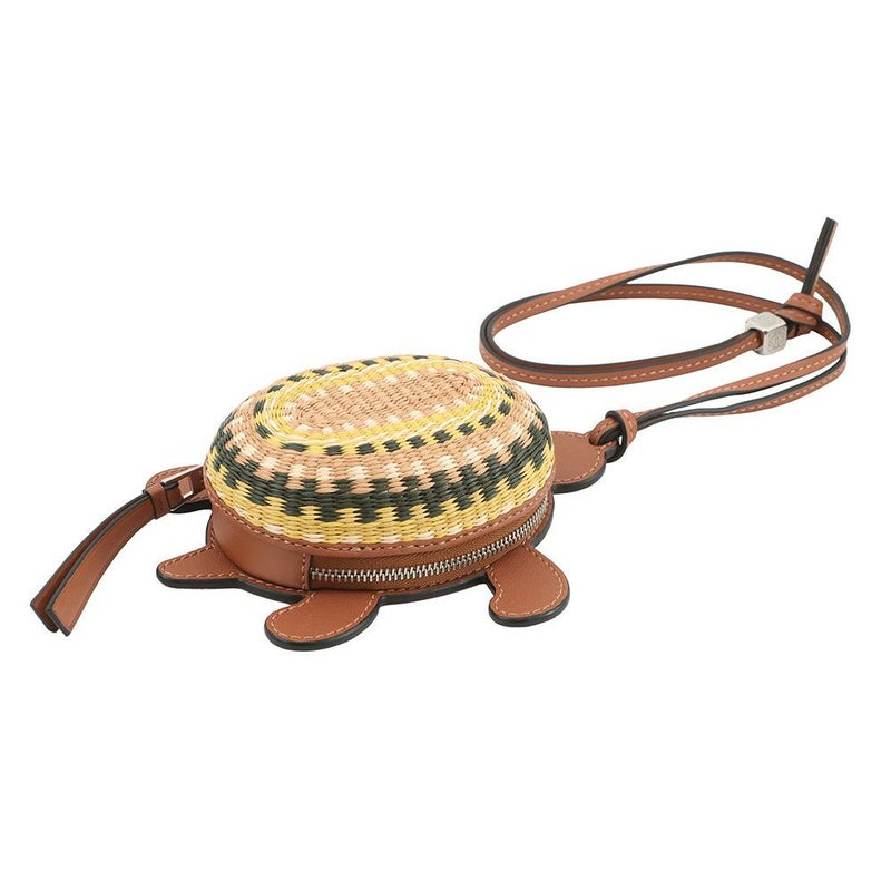 ロエベ ショルダーバッグ 亀モチーフ アナグラム ラフィア/レザー C621232X82 LOEWE ポシェット ポーチ