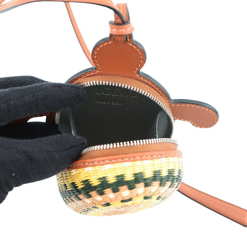 ロエベ ショルダーバッグ 亀モチーフ アナグラム ラフィア/レザー C621232X82 LOEWE ポシェット ポーチ