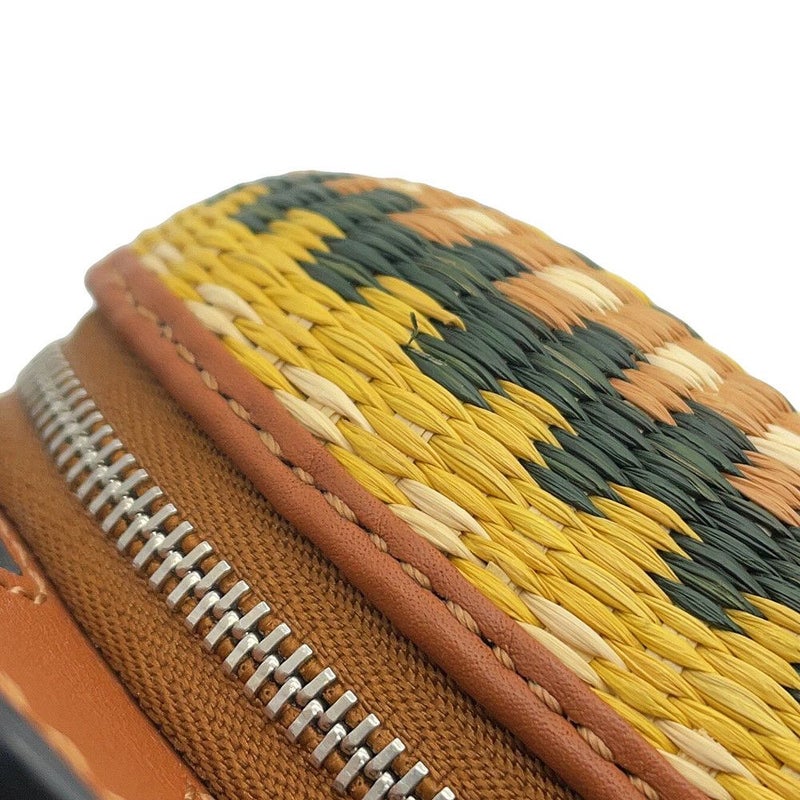 ロエベ ショルダーバッグ 亀モチーフ アナグラム ラフィア/レザー C621232X82 LOEWE ポシェット ポーチ