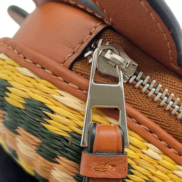 ロエベ ショルダーバッグ 亀モチーフ アナグラム ラフィア/レザー C621232X82 LOEWE ポシェット ポーチ