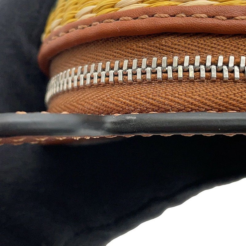 ロエベ ショルダーバッグ 亀モチーフ アナグラム ラフィア/レザー C621232X82 LOEWE ポシェット ポーチ