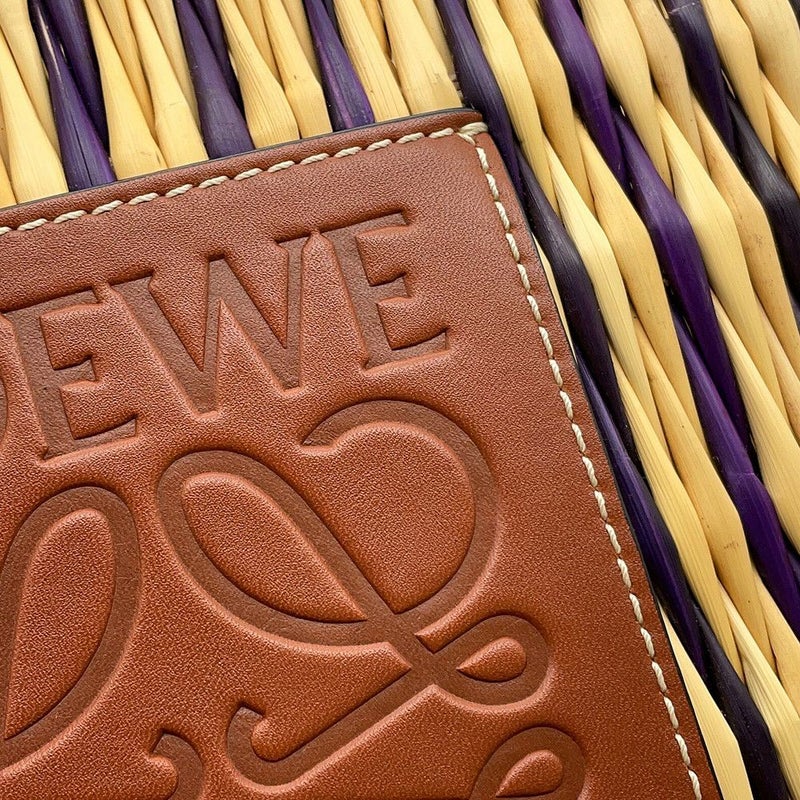 ロエベ トートバッグ アナグラム バスケットバッグ ラフィア A223099X02 LOEWE かごバッグ