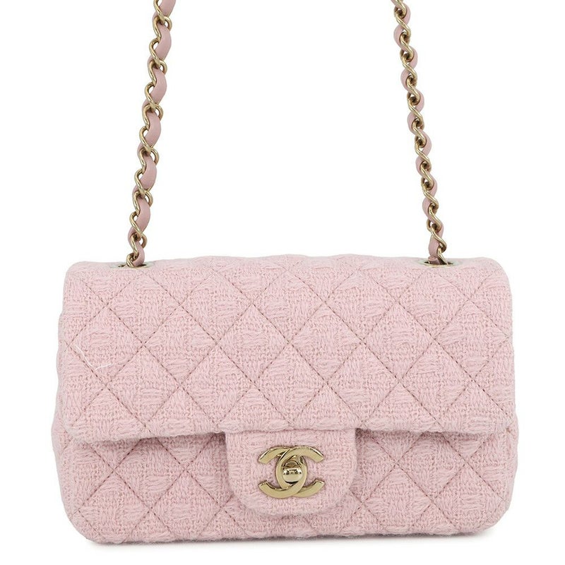 シャネル チェーンショルダーバッグ ミニ マトラッセ 20 ココマーク ツイード A69900 CHANEL