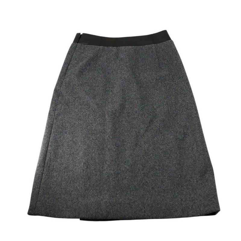 エルメス スカート バスク付き ウール レザー レディースサイズ36 HERMES ボトムス 黒