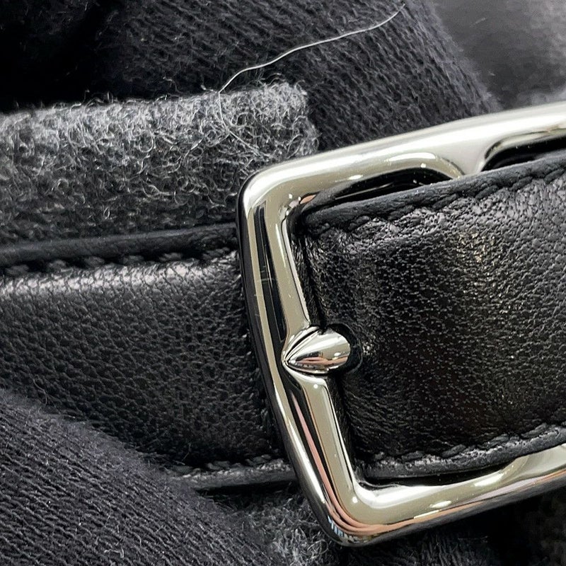 エルメス スカート バスク付き ウール レザー レディースサイズ36 HERMES ボトムス 黒