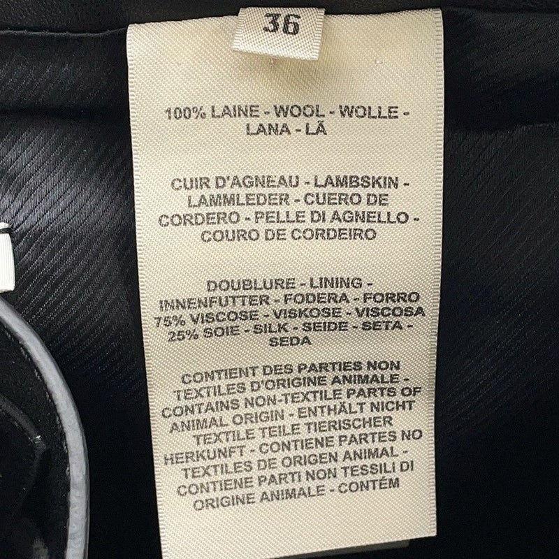 エルメス スカート バスク付き ウール レザー レディースサイズ36 HERMES ボトムス 黒