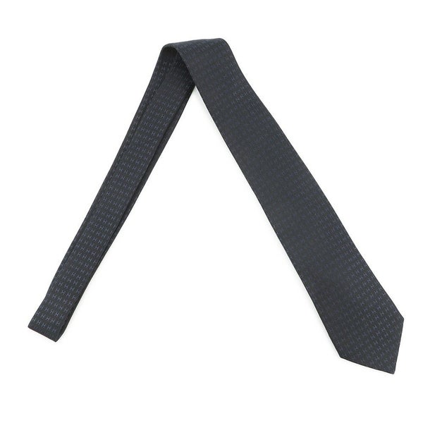 エルメス ネクタイ ファソネH  バイカラー シルク HERMES タイ メンズ 黒