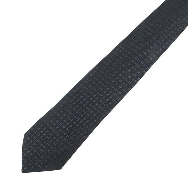 エルメス ネクタイ ファソネH  バイカラー シルク HERMES タイ メンズ 黒