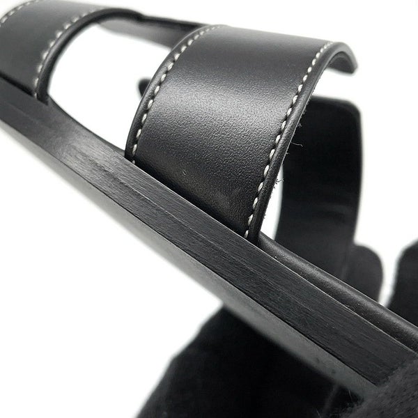 エルメス サンダル オラン レザー レディースサイズ38 1/2 HERMES 靴 黒