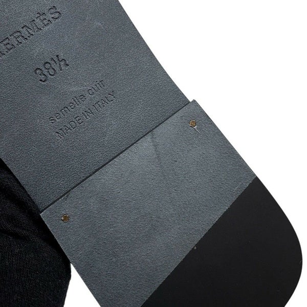 エルメス サンダル オラン レザー レディースサイズ38 1/2 HERMES 靴 黒