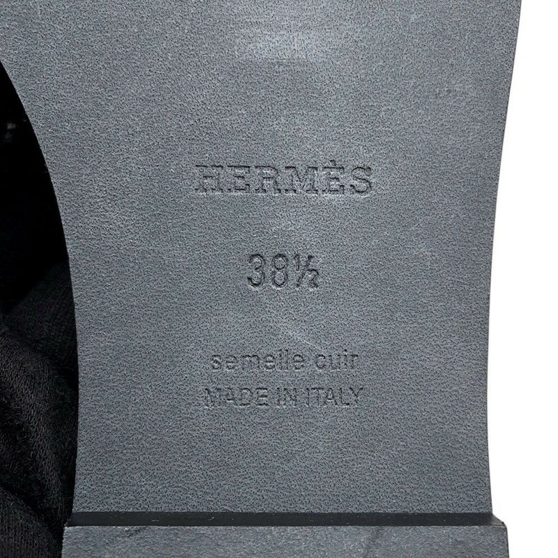 エルメス サンダル オラン レザー レディースサイズ38 1/2 HERMES 靴 黒