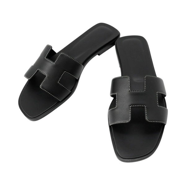 エルメス サンダル オラン レザー レディースサイズ36 HERMES 靴 黒