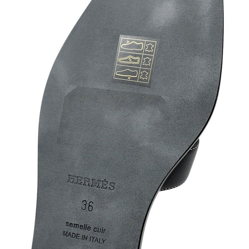 エルメス サンダル オラン レザー レディースサイズ36 HERMES 靴 黒