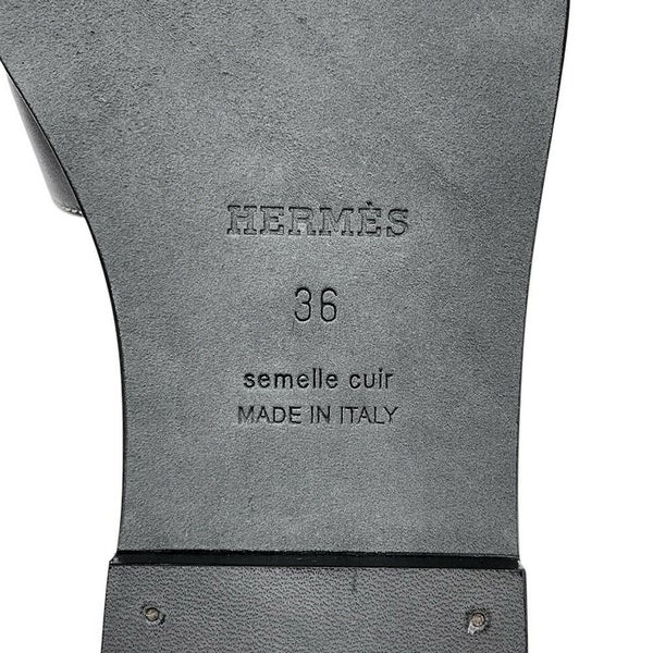 エルメス サンダル オラン レザー レディースサイズ36 HERMES 靴 黒