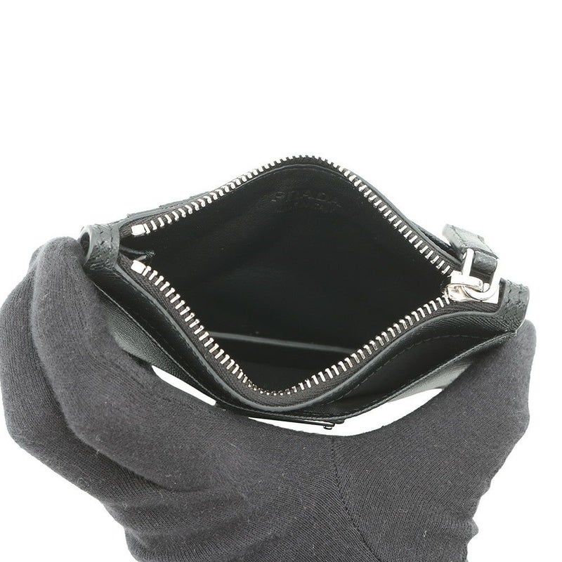 プラダ コインケース サフィアーノ トライアングル ロゴ 2MC084 PRADA 財布 黒