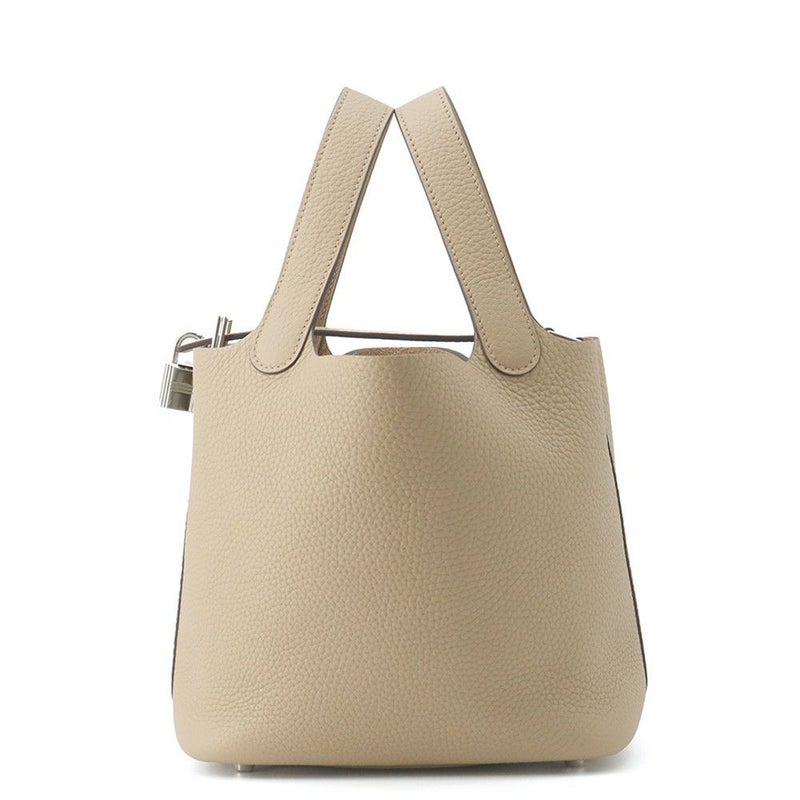 エルメス ハンドバッグ ピコタンロックPM ベージュマルファ/シルバー金具 トリヨンクレマンス K刻印