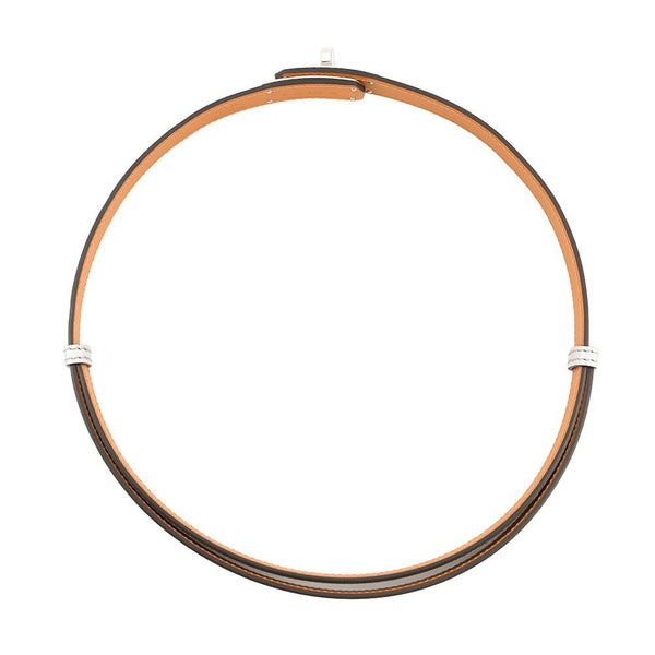 エルメス ケリーベルト18 アルジャン/シルバー金具 シェブルシャムキラ K刻印 HERMES シルバー