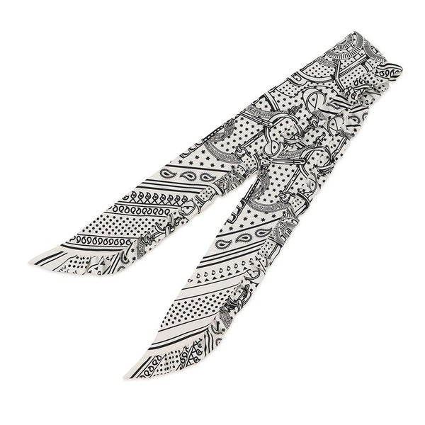 エルメス スカーフ ツイリー フリル エプロン・ドール・バンダナ シルク HERMES 2024年春夏 黒 白