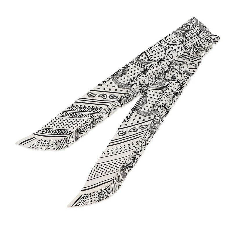 エルメス スカーフ ツイリー フリル エプロン・ドール・バンダナ シルク HERMES 2024年春夏 黒 白