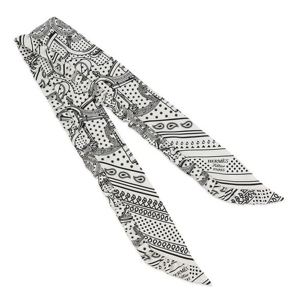 エルメス スカーフ ツイリー フリル エプロン・ドール・バンダナ シルク HERMES 2024年春夏 黒 白