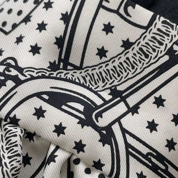 エルメス スカーフ ツイリー フリル エプロン・ドール・バンダナ シルク HERMES 2024年春夏 黒 白