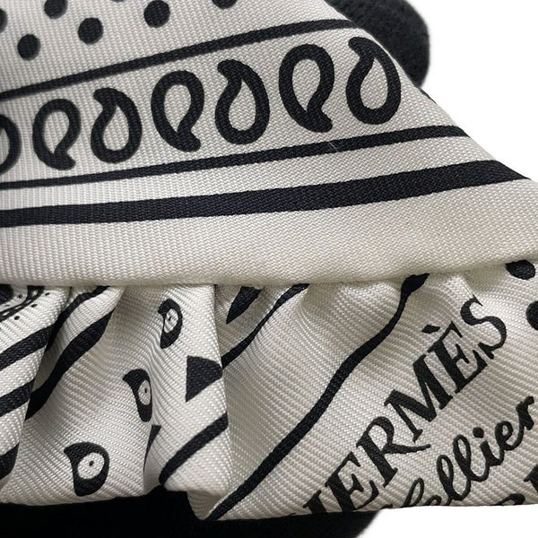 エルメス スカーフ ツイリー フリル エプロン・ドール・バンダナ シルク HERMES 2024年春夏 黒 白