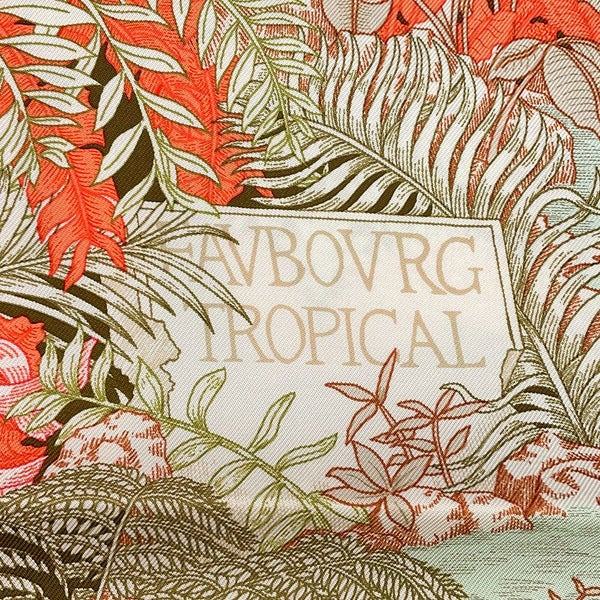 エルメス スカーフ カレ90 フォーブル・トロピカル Faubourg Tropical HERMES シルク