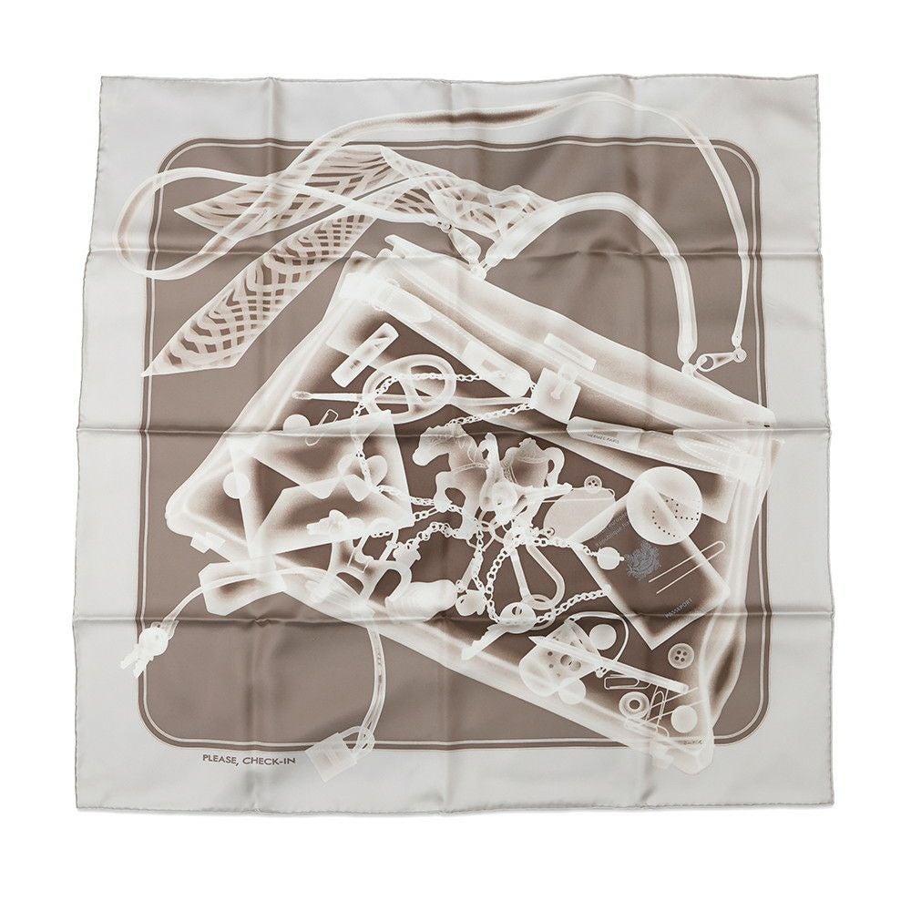 【美品】hermes エルメス　カレ90 プリーズチェックイン エルメス スカーフ カレ90 プリーズ チェックイン PLEASE CHECK IN