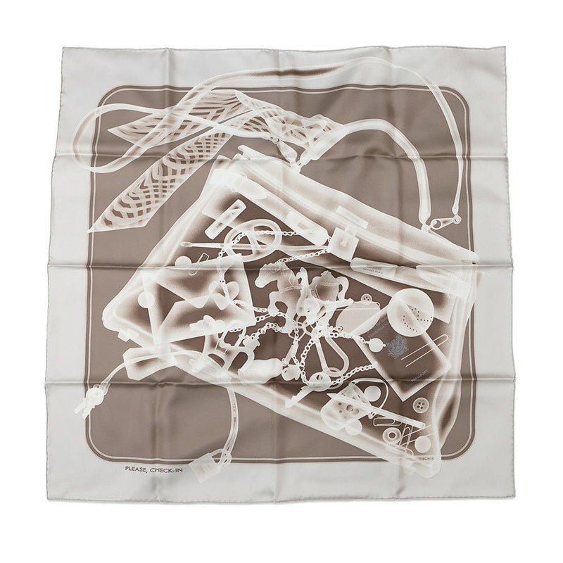 エルメス スカーフ カレ90 プリーズ チェックイン PLEASE CHECK IN HERMES シルク 2020年春夏