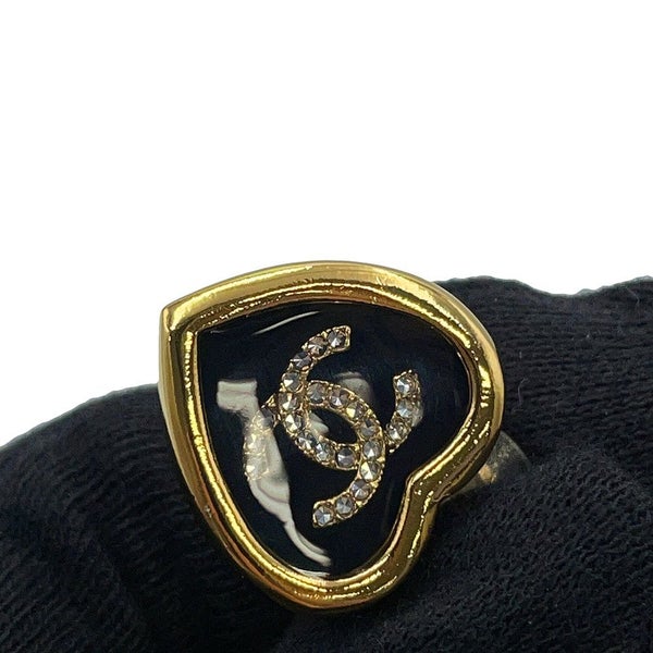 シャネル イヤリング ココマーク ハート ラインストーン F25B ABG311 CHANEL アクセサリー 黒