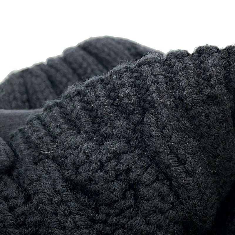 モンクレール ニット帽 ロゴ グルノーブル ウール MONCLER 帽子 黒