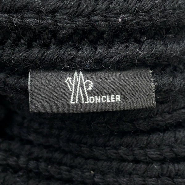 モンクレール ニット帽 ロゴ グルノーブル ウール MONCLER 帽子 黒