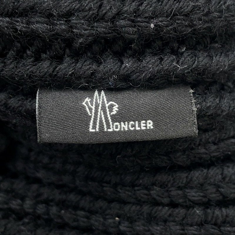 モンクレール ニット帽 ロゴ グルノーブル ウール MONCLER 帽子 黒