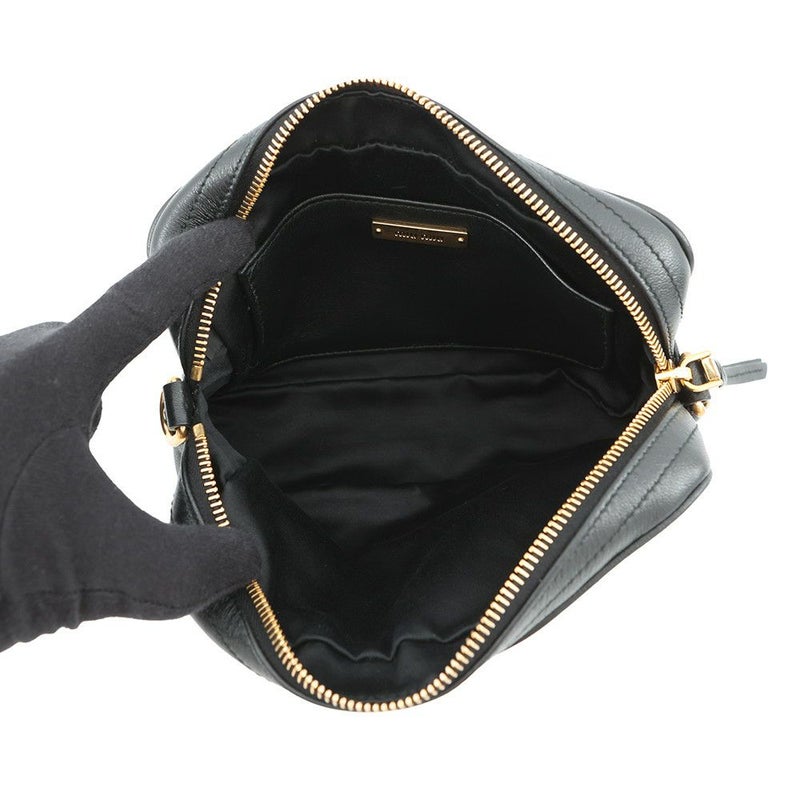 ミュウミュウ チェーンショルダーバッグ マテラッセ ビジュー レザー 5BH118 MIUMIU 黒