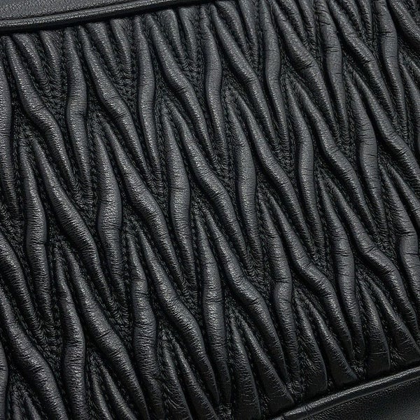 ミュウミュウ チェーンショルダーバッグ マテラッセ ビジュー レザー 5BH118 MIUMIU 黒