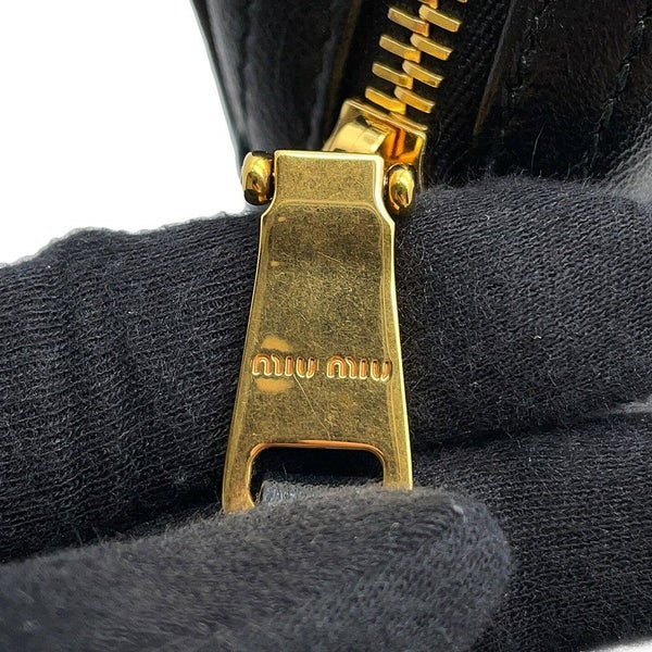 ミュウミュウ チェーンショルダーバッグ マテラッセ ビジュー レザー 5BH118 MIUMIU 黒