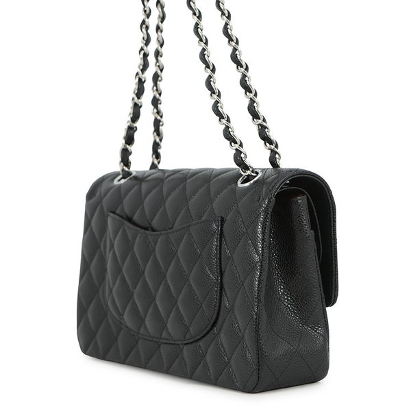 シャネル チェーンショルダーバッグ マトラッセ25 ココマーク ダブルチェーン キャビアスキン A01112 CHANEL 黒