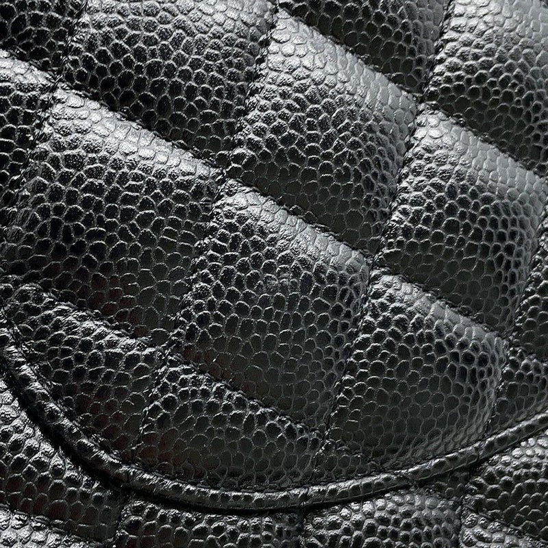 シャネル チェーンショルダーバッグ マトラッセ25 ココマーク ダブルチェーン キャビアスキン A01112 CHANEL 黒
