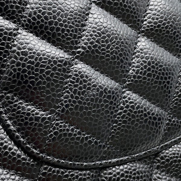 シャネル チェーンショルダーバッグ マトラッセ25 ココマーク ダブルチェーン キャビアスキン A01112 CHANEL 黒
