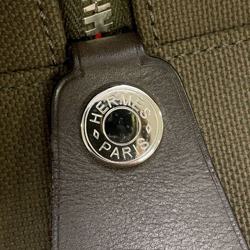 エルメス ボストンバッグ サックドパンサージュ カーキ/シルバー金具 トワルシェブロン/キャンバス X刻印 ブーツ＆ヘルメットバッグ