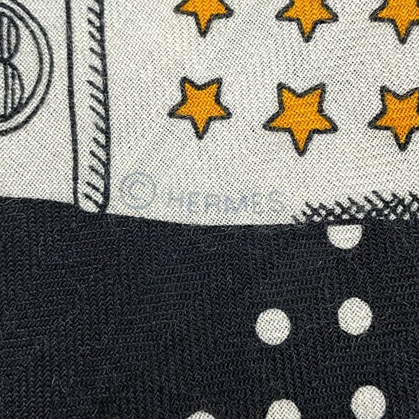 エルメス ストール カレ140 カレジェアン ズアヴとドラゴン Zouaves et Dragons HERMES シルク カシミヤ 2023年秋冬 黒