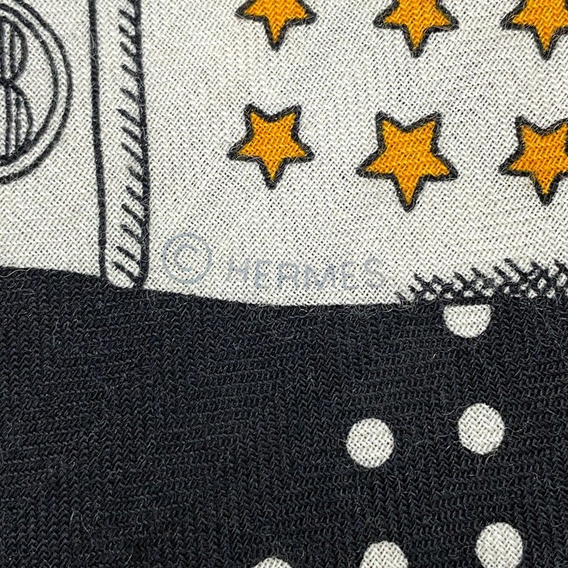 エルメス ストール カレ140 カレジェアン ズアヴとドラゴン Zouaves et Dragons HERMES シルク カシミヤ 2023年秋冬 黒