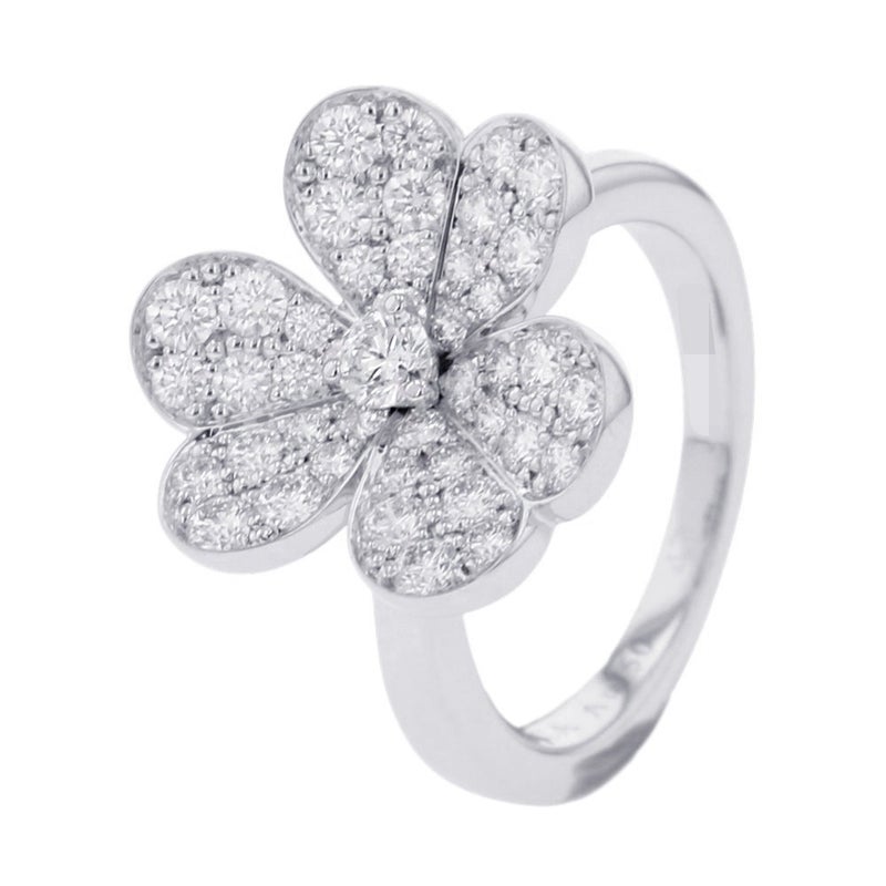 ヴァンクリーフ&アーペル リング フリヴォル 1フラワー ダイヤモンド 43P 計0.8ct K18WGホワイトゴールド サイズ47 VCARD31600