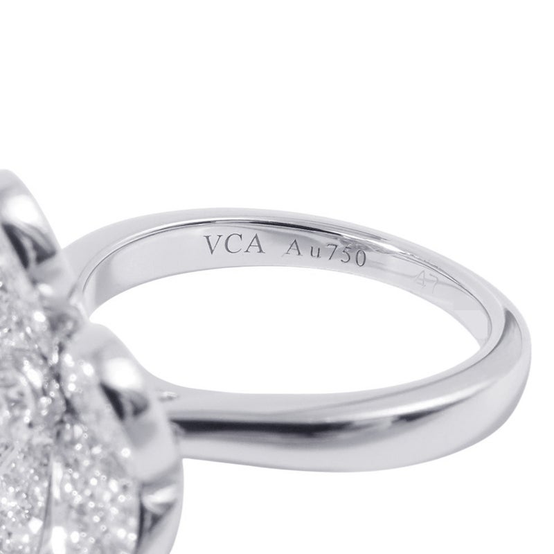 ヴァンクリーフ&アーペル リング フリヴォル 1フラワー ダイヤモンド 43P 計0.8ct K18WGホワイトゴールド サイズ47 VCARD31600