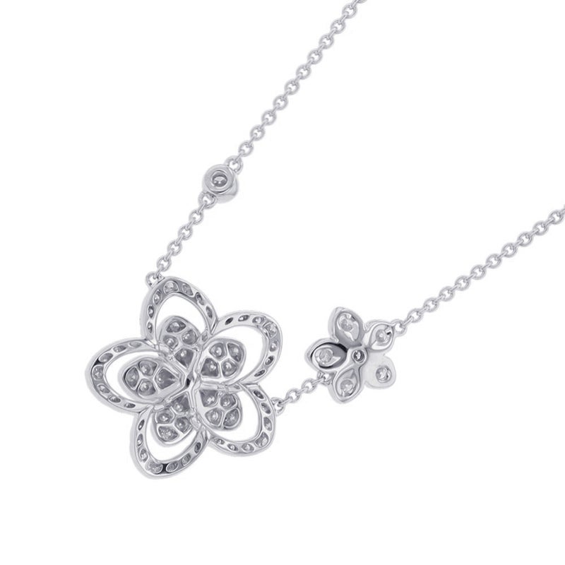 グラフ ネックレス ワイルドフラワー ダブル ダイヤモンド ペンダントダイヤ 計0.66ct K18WGホワイトゴールド RGP790 GRAFF